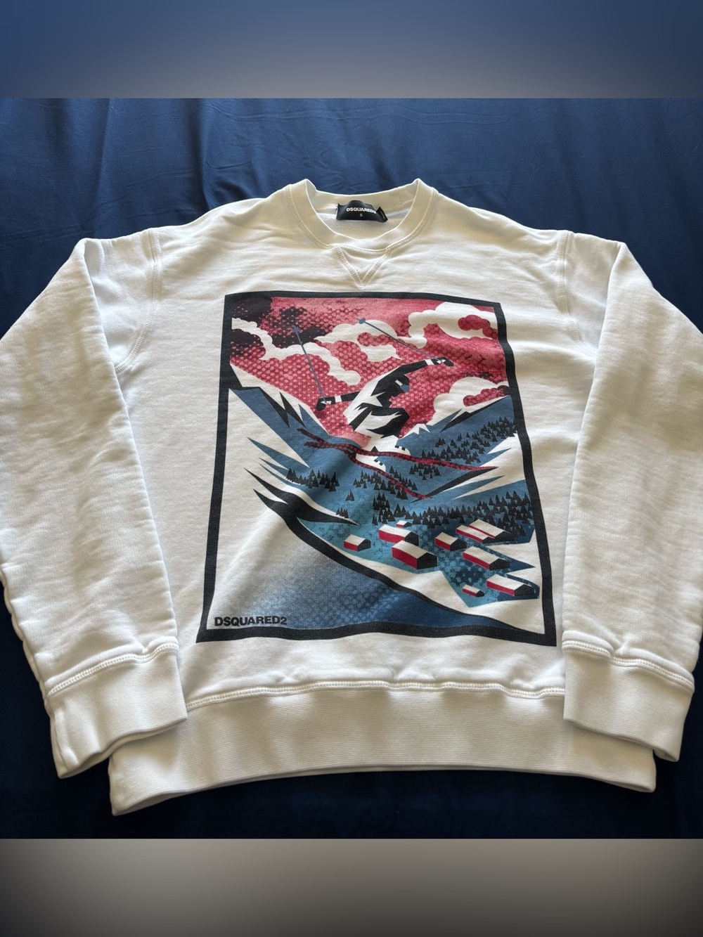 DSQUARED2 Ski Graphic Crewneck Sweatshirt Size Small